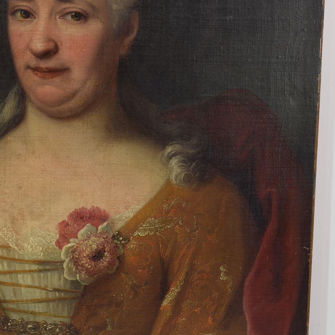 18th Century and Earlier French 18th Century Oil Painting of a Lady