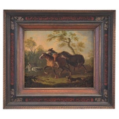 French 18th Century Oilpainting Equestrian Scene