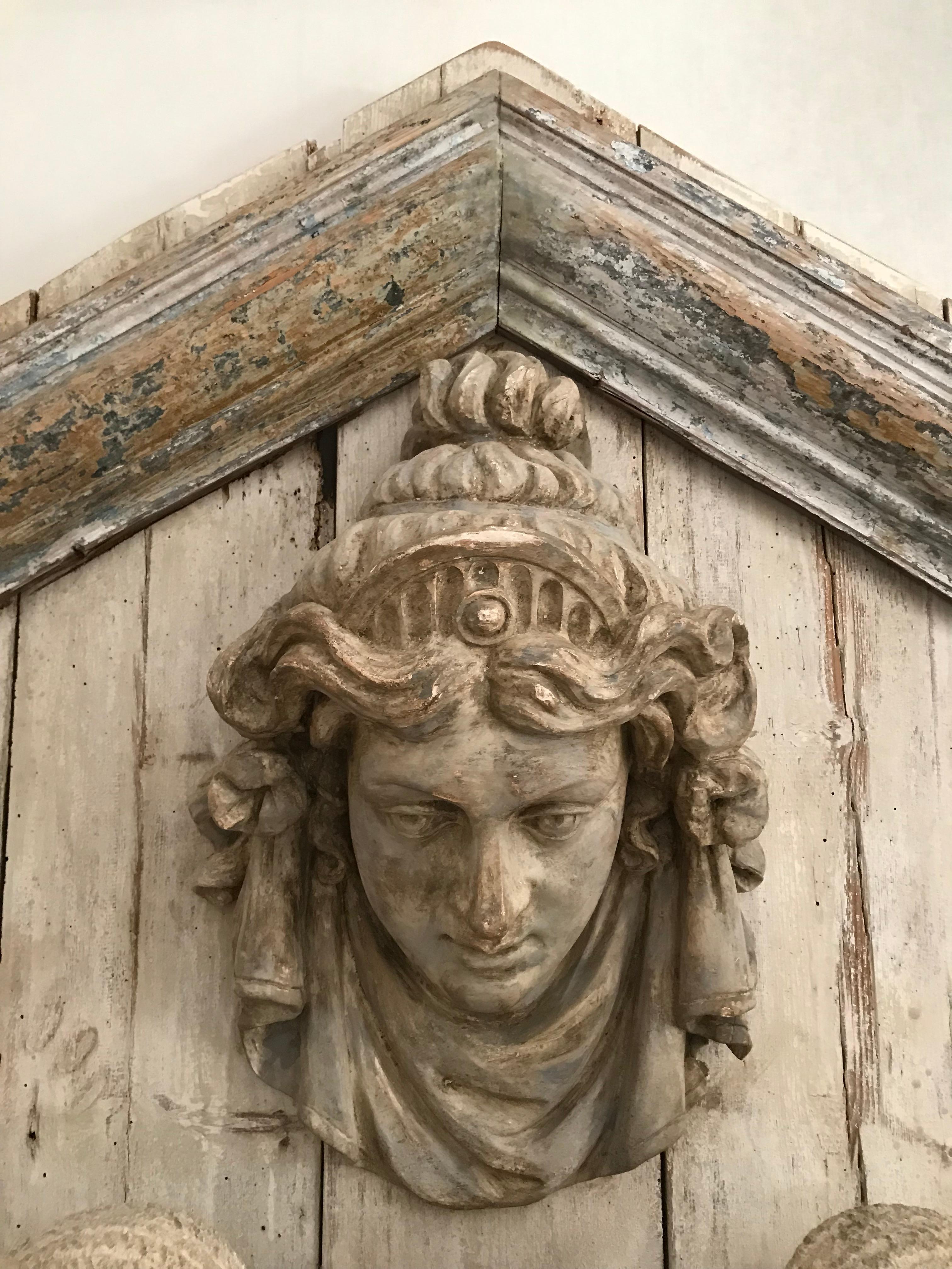 18th Century French 18th century overdoor or boiserie piece with Caryatid For Sale