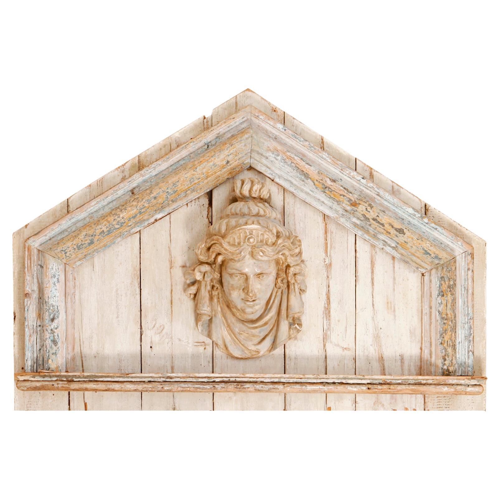 French 18th century overdoor or boiserie piece with Caryatid For Sale