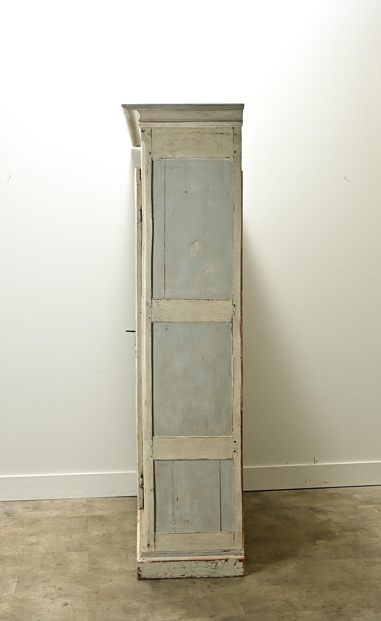 French 18th Century Painted & Carved Armoire For Sale 7