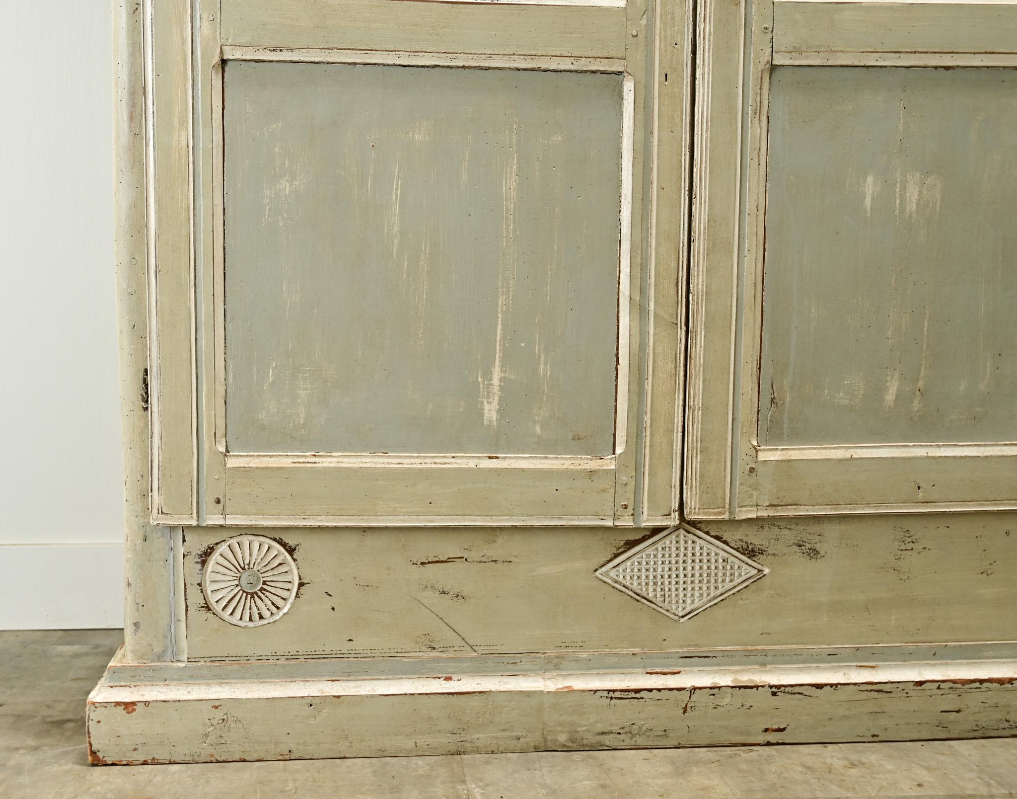 French 18th Century Painted & Carved Armoire For Sale 1