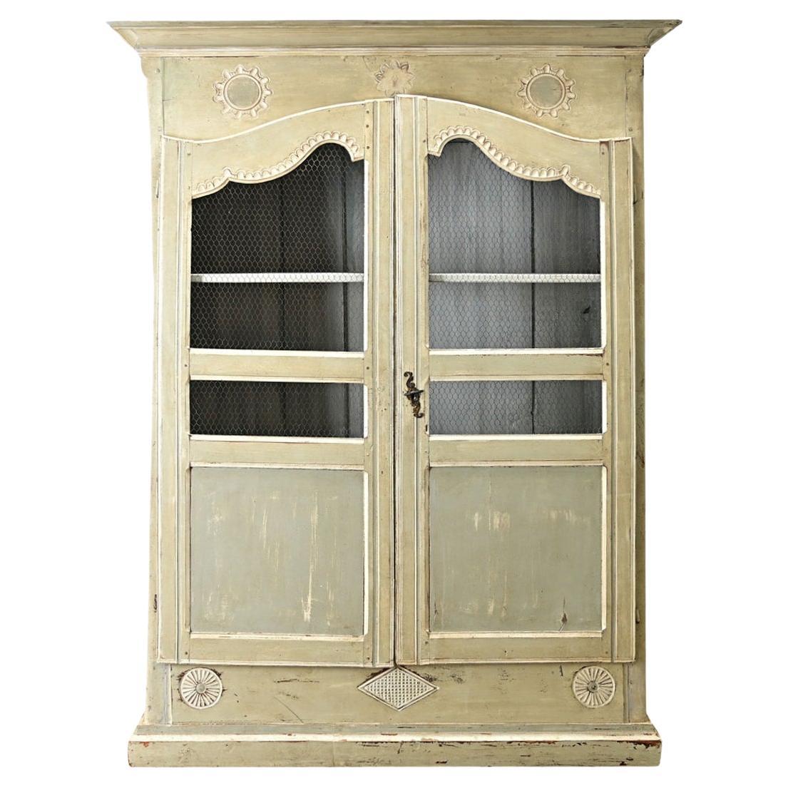 French 18th Century Painted & Carved Armoire