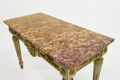 French 18th Century Painted Console with Stunning Marble