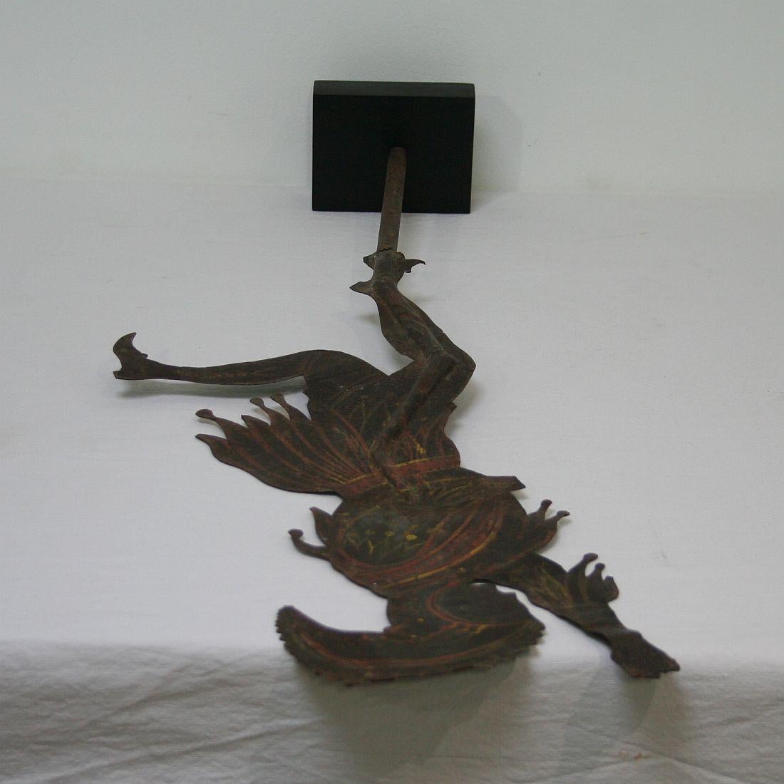 French 18th Century Painted Forged Iron Weathervane 7