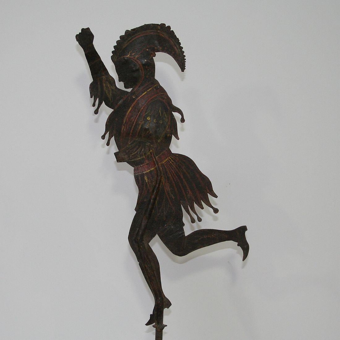 French 18th Century Painted Forged Iron Weathervane In Good Condition In Buisson, FR