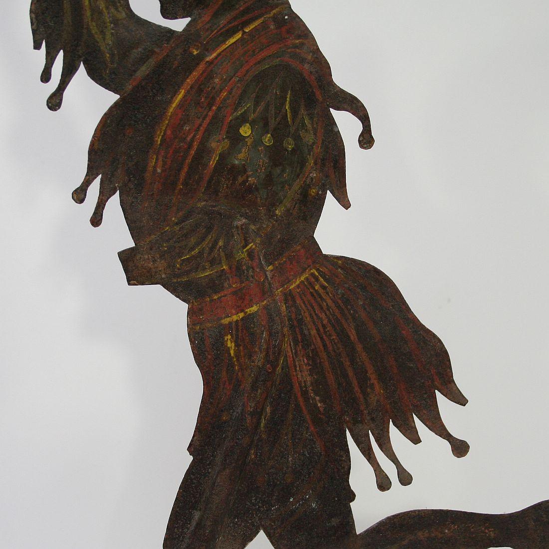 French 18th Century Painted Forged Iron Weathervane 2