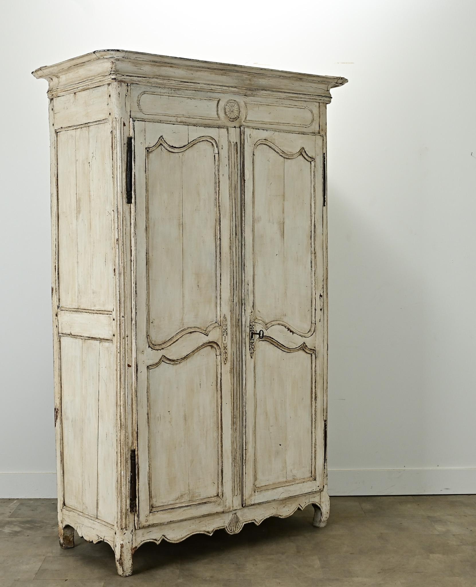 French 18th Century Painted Louis XV Armoire 4