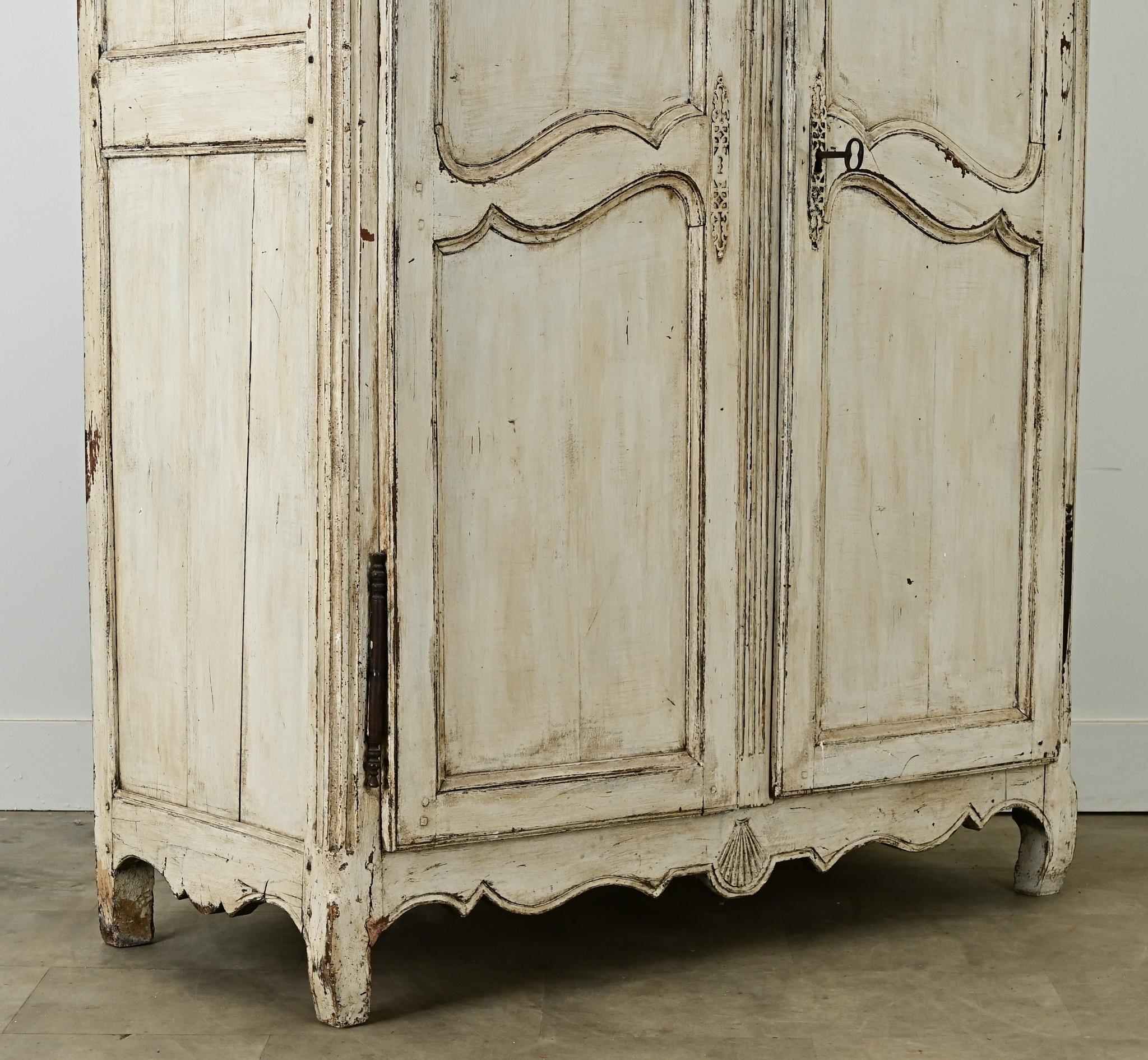 French 18th Century Painted Louis XV Armoire 5