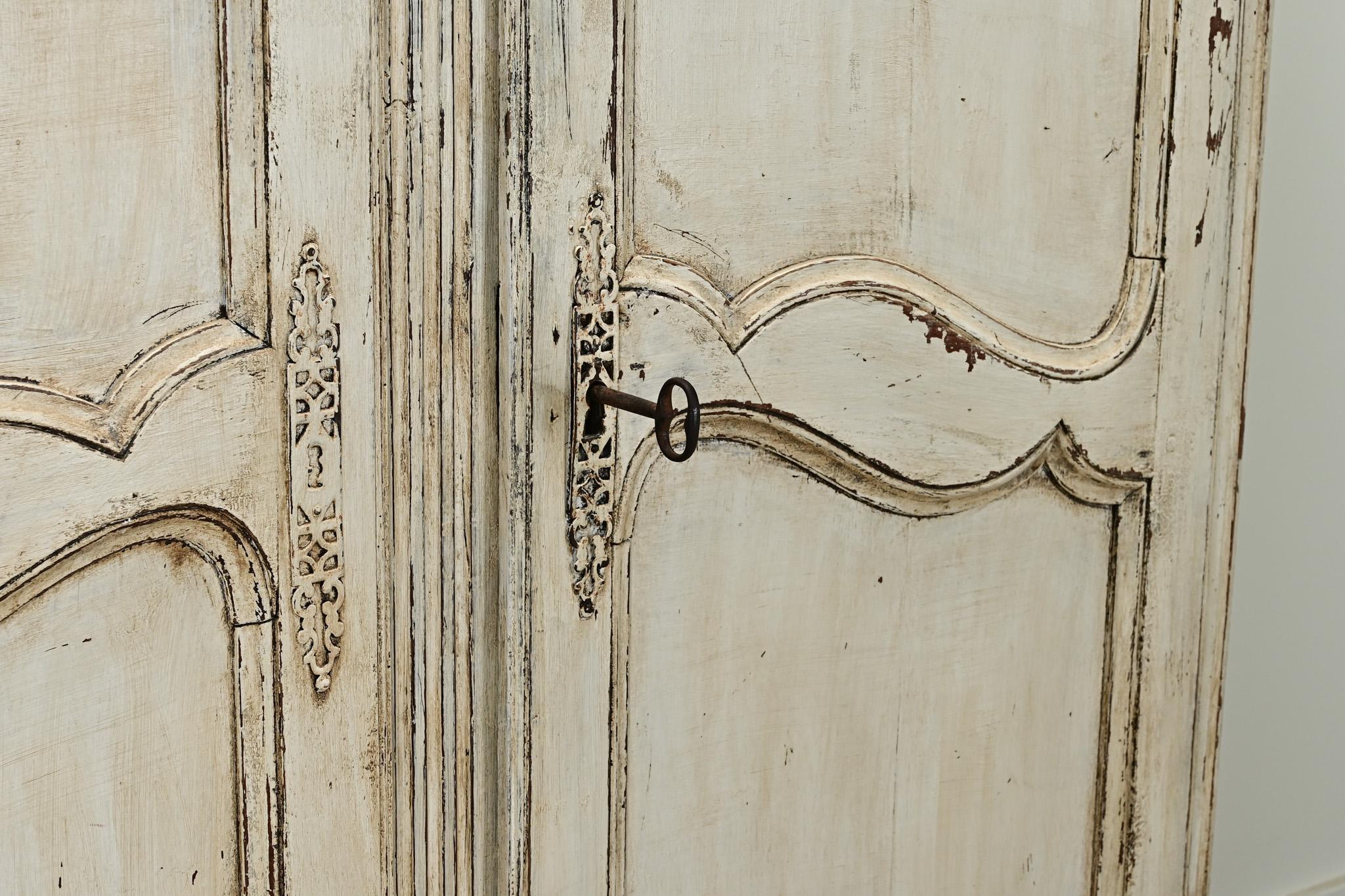 French 18th Century Painted Louis XV Armoire 1