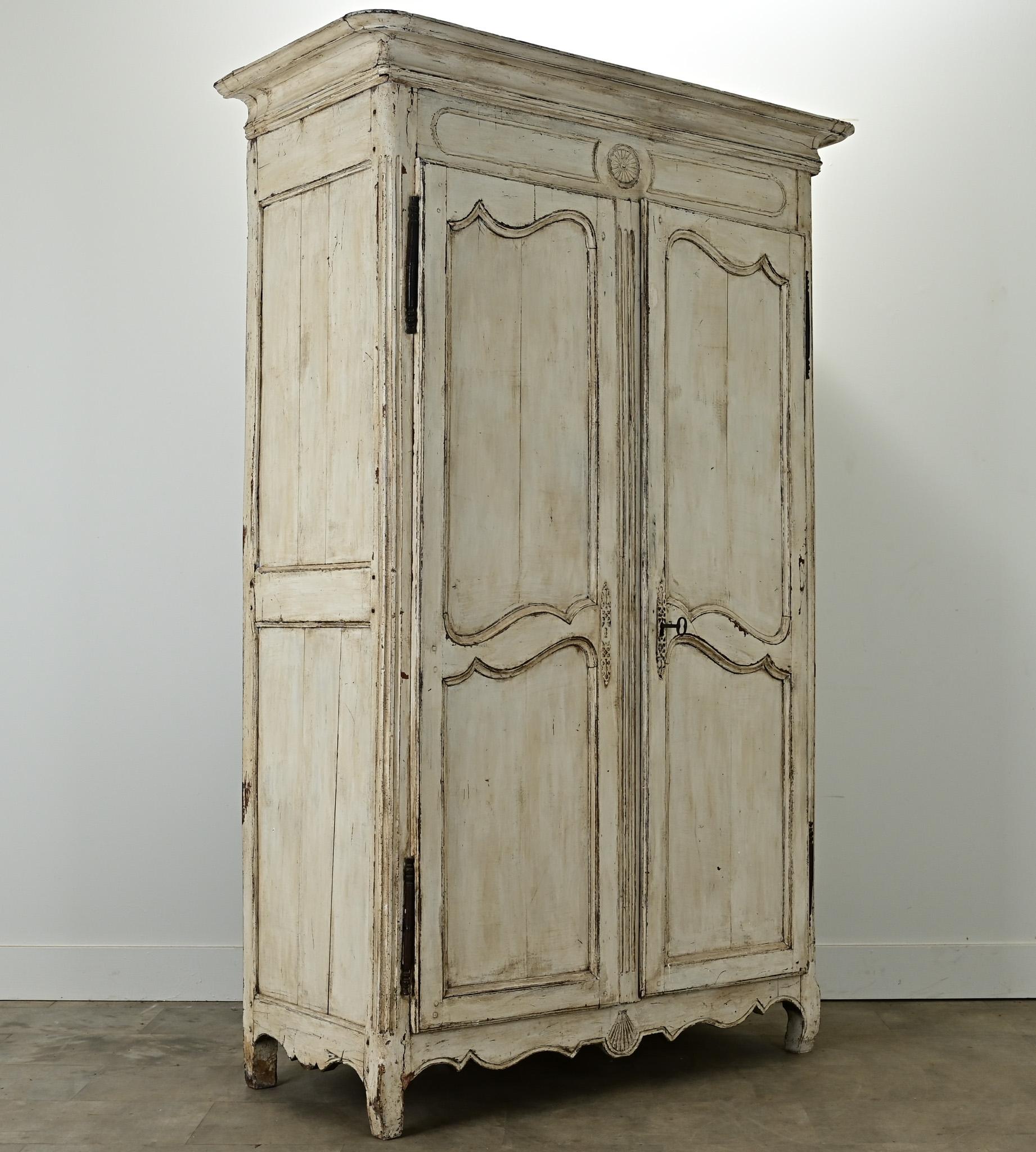 French 18th Century Painted Louis XV Armoire 3