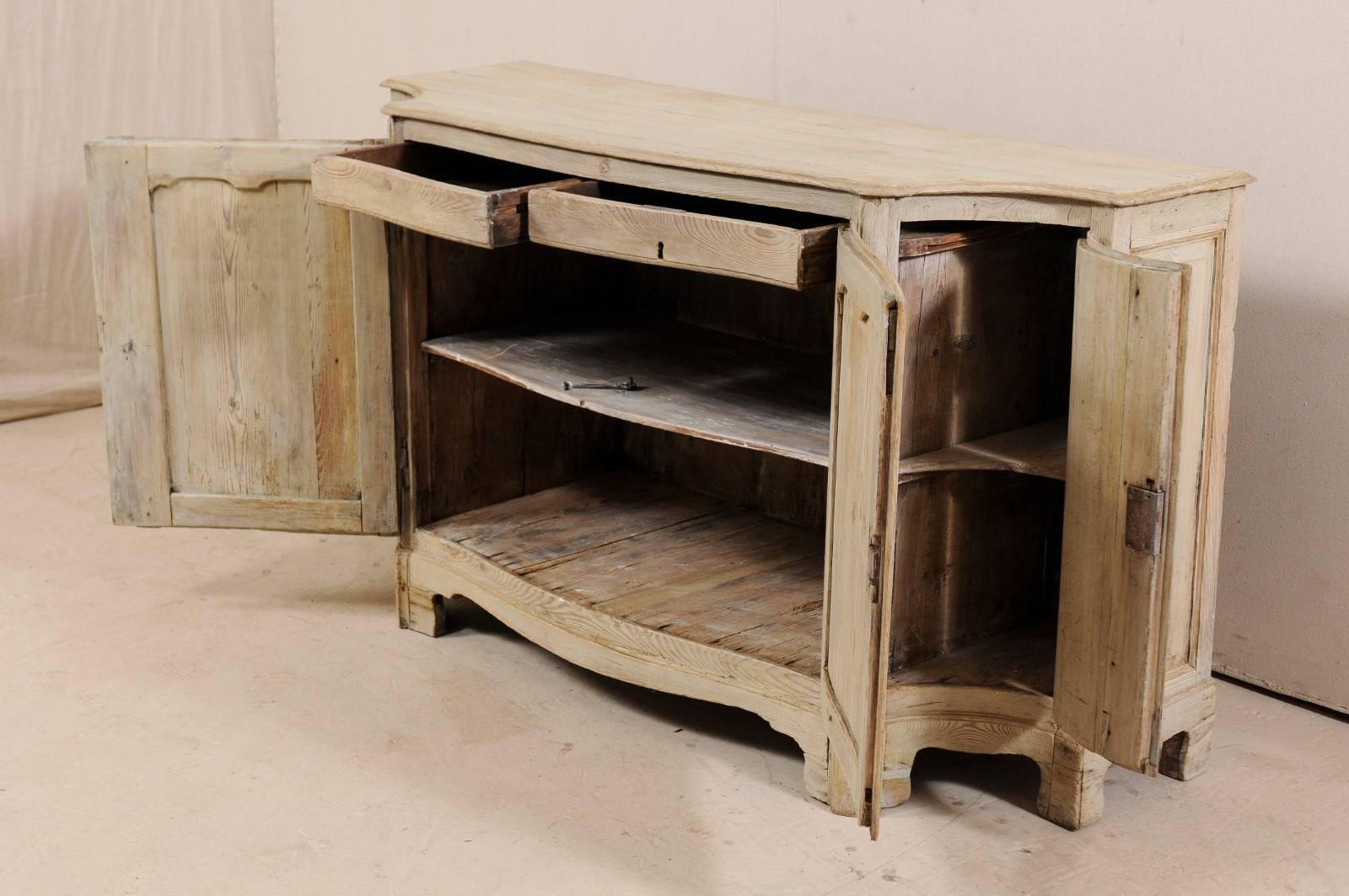 French, 18th Century Painted Neutral Cream and Beige Colors Wood Buffet Cabinet 1