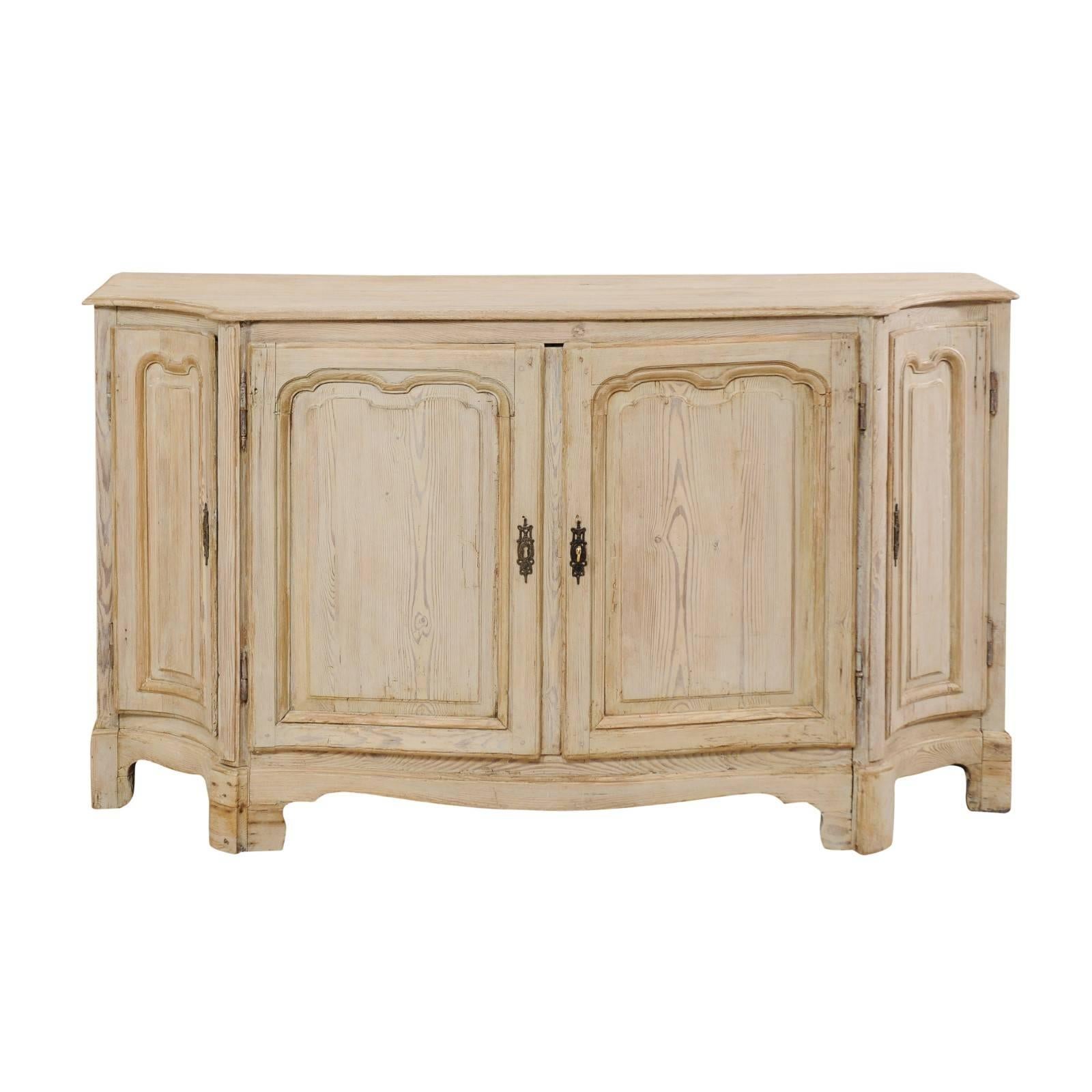 French, 18th Century Painted Neutral Cream and Beige Colors Wood Buffet Cabinet