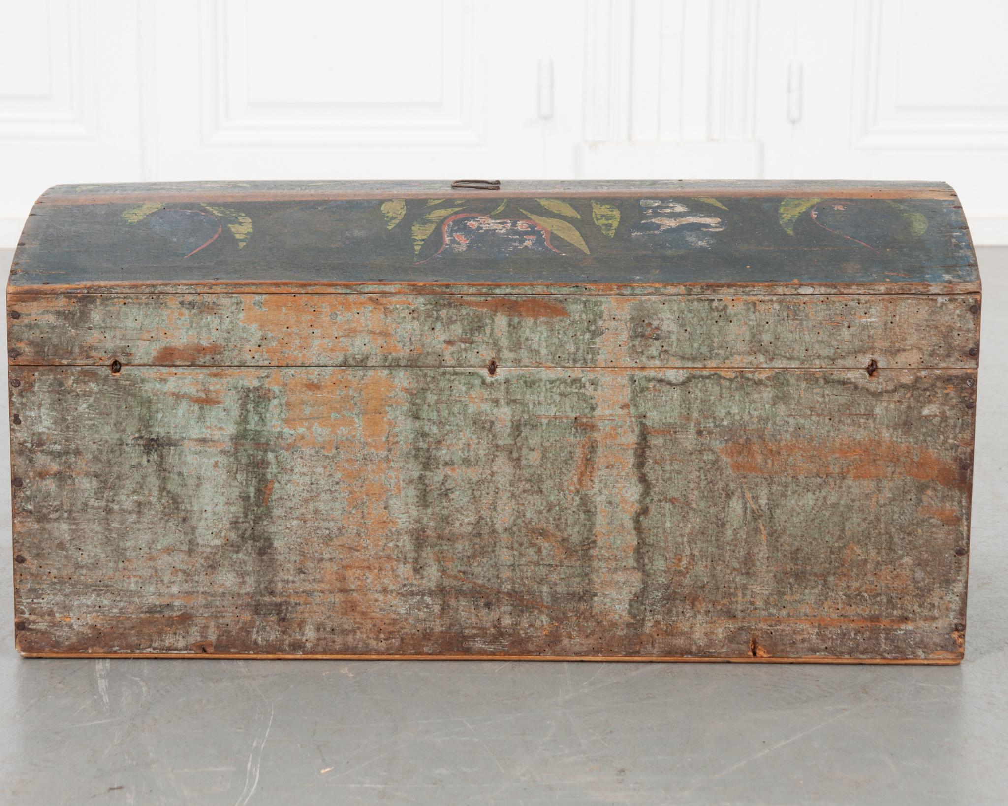French, 18th Century, Painted Wedding Chest 1