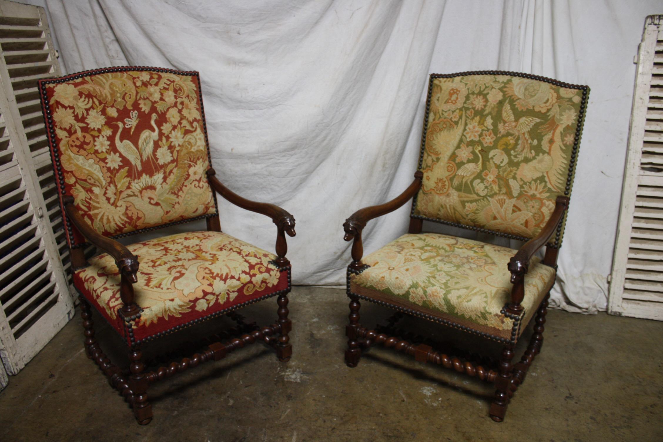 Louis XIV French 18th Century Pair of Armchairs