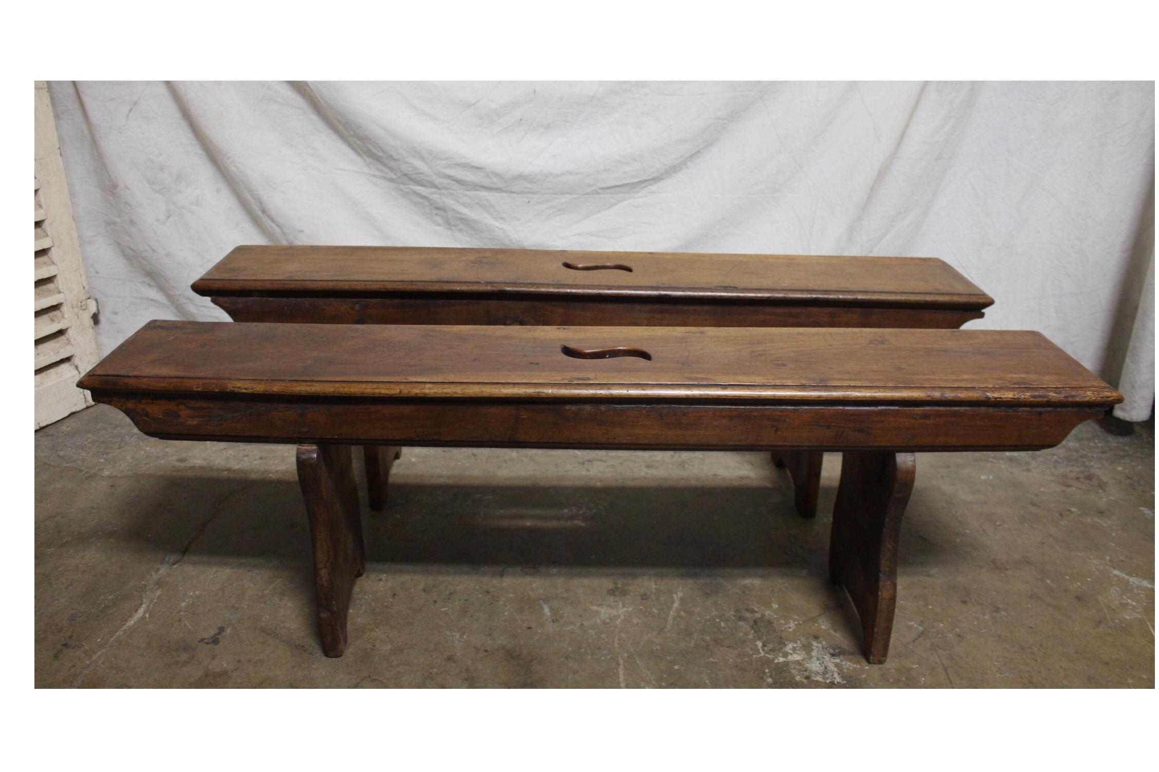 French 18th Century Pair of Benches 1