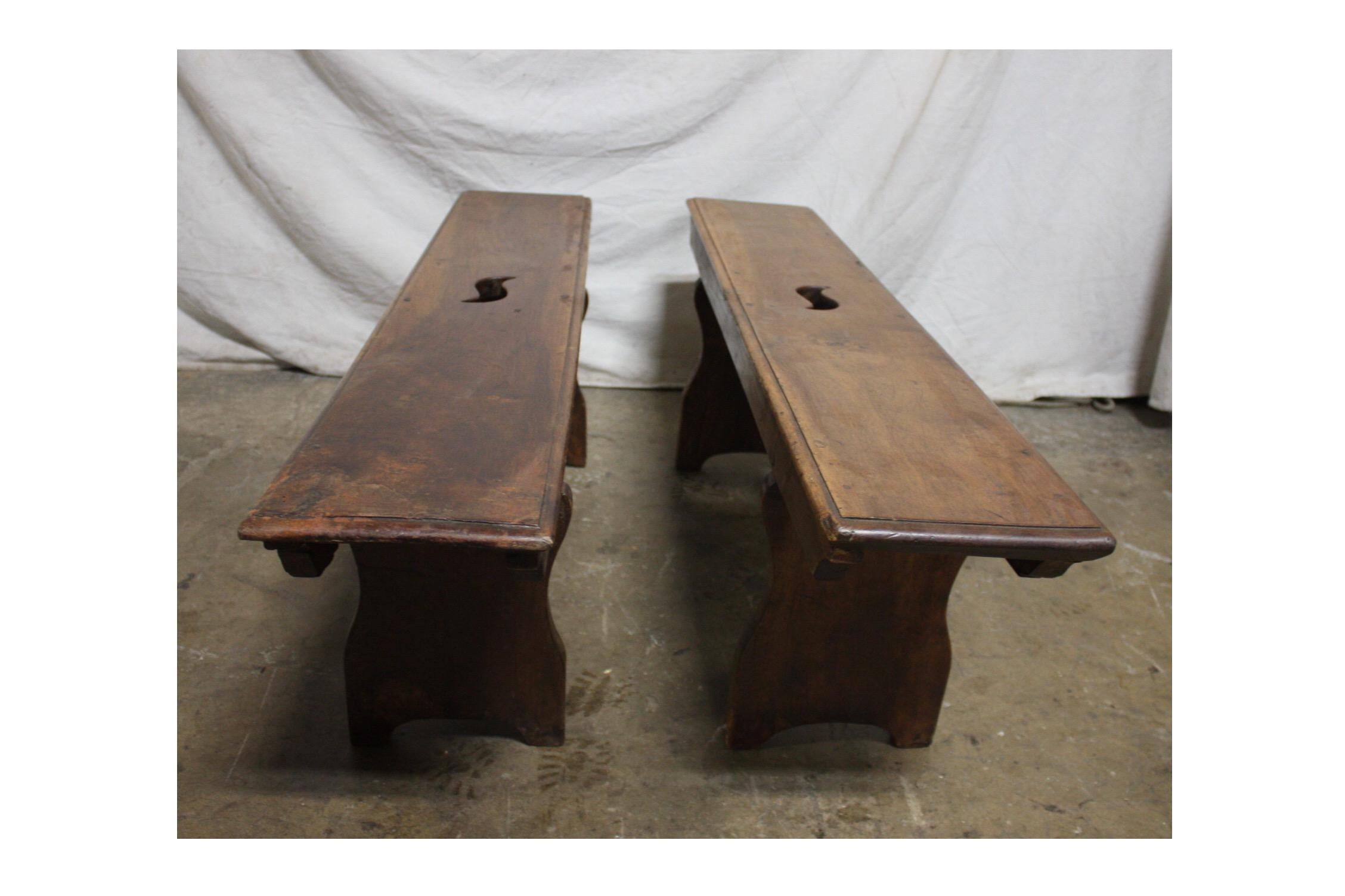 French 18th Century Pair of Benches 2