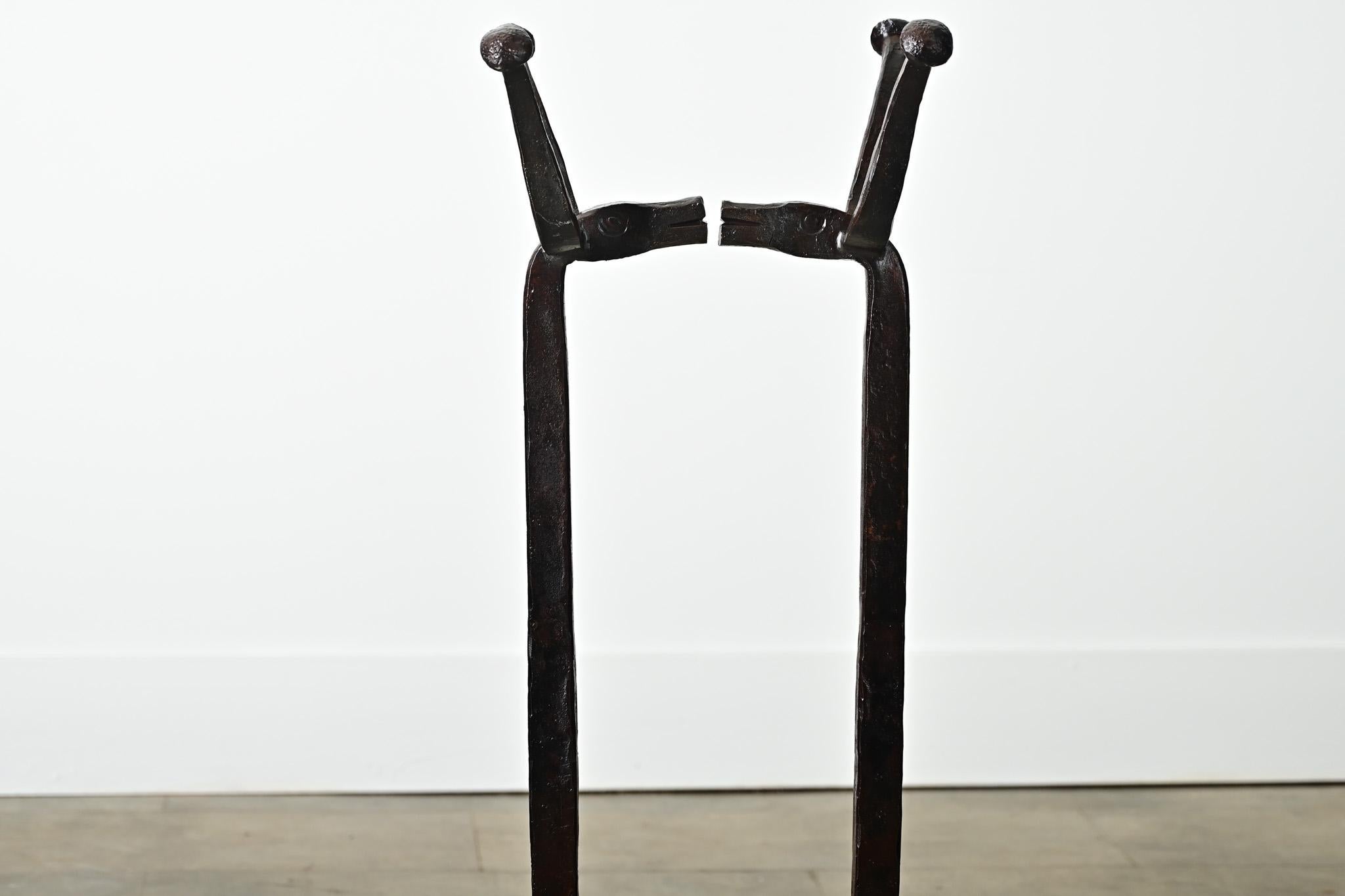French 18th Century Pair of Iron Chenets 5