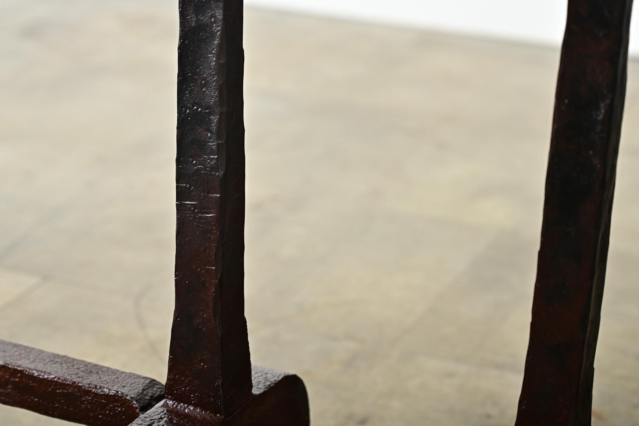 French 18th Century Pair of Iron Chenets 6