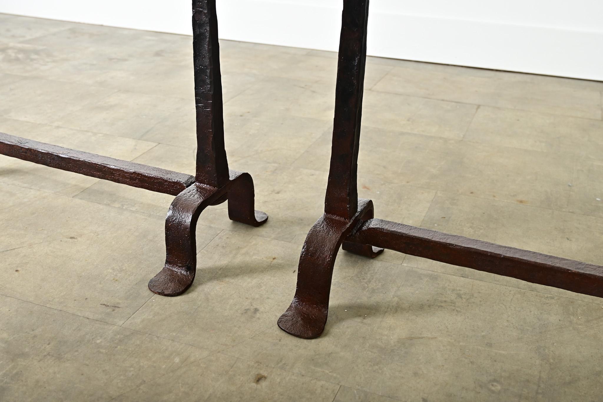 French 18th Century Pair of Iron Chenets 7