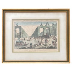 Antique French 18th Century Park Scene Lithograph