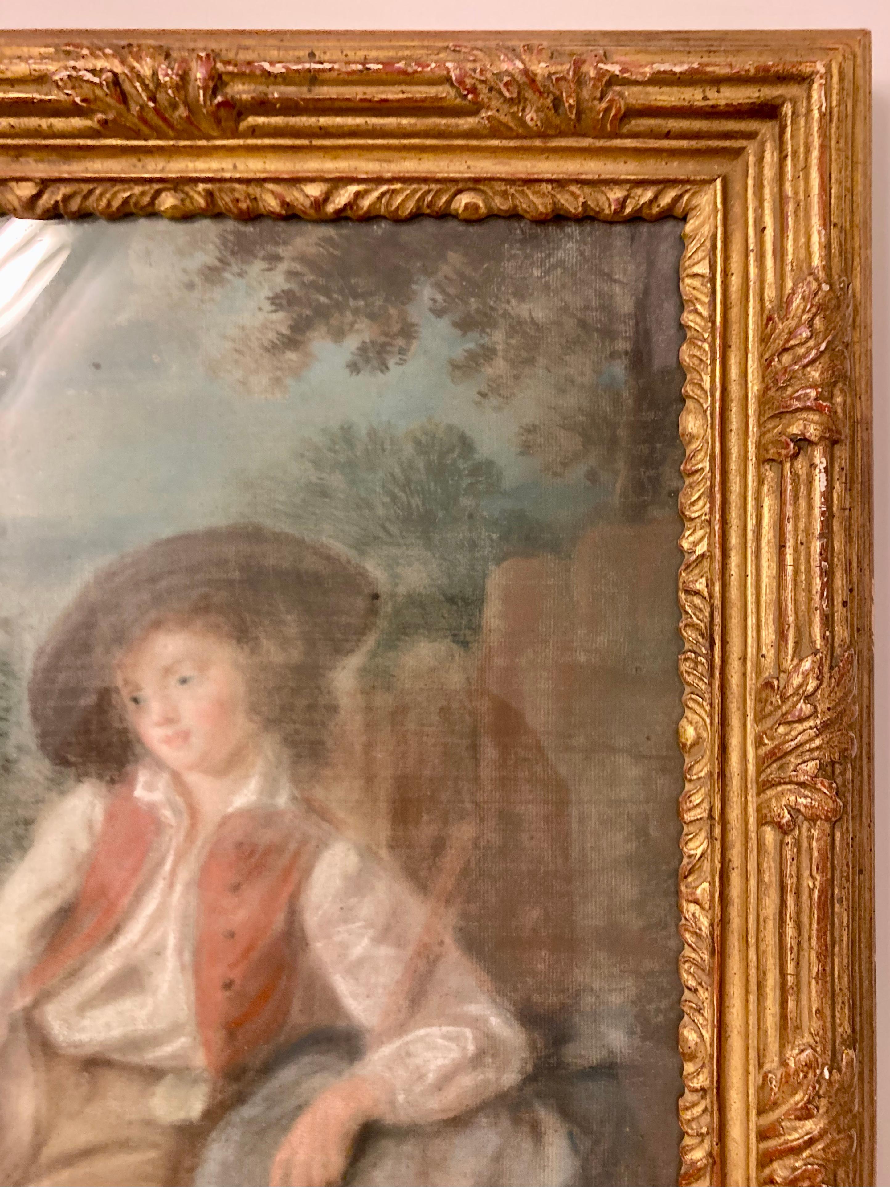 French 18th Century Pastel Drawing of Boy For Sale 1