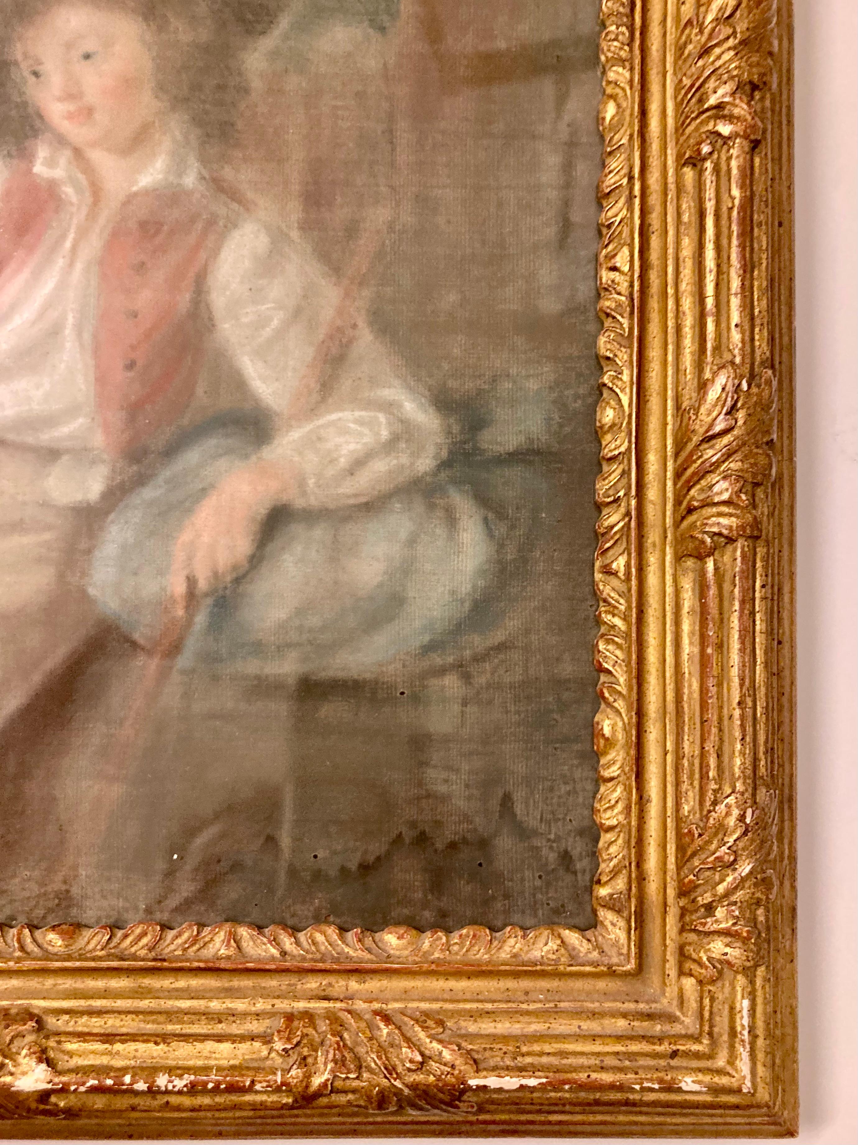 French 18th Century Pastel Drawing of Boy For Sale 2