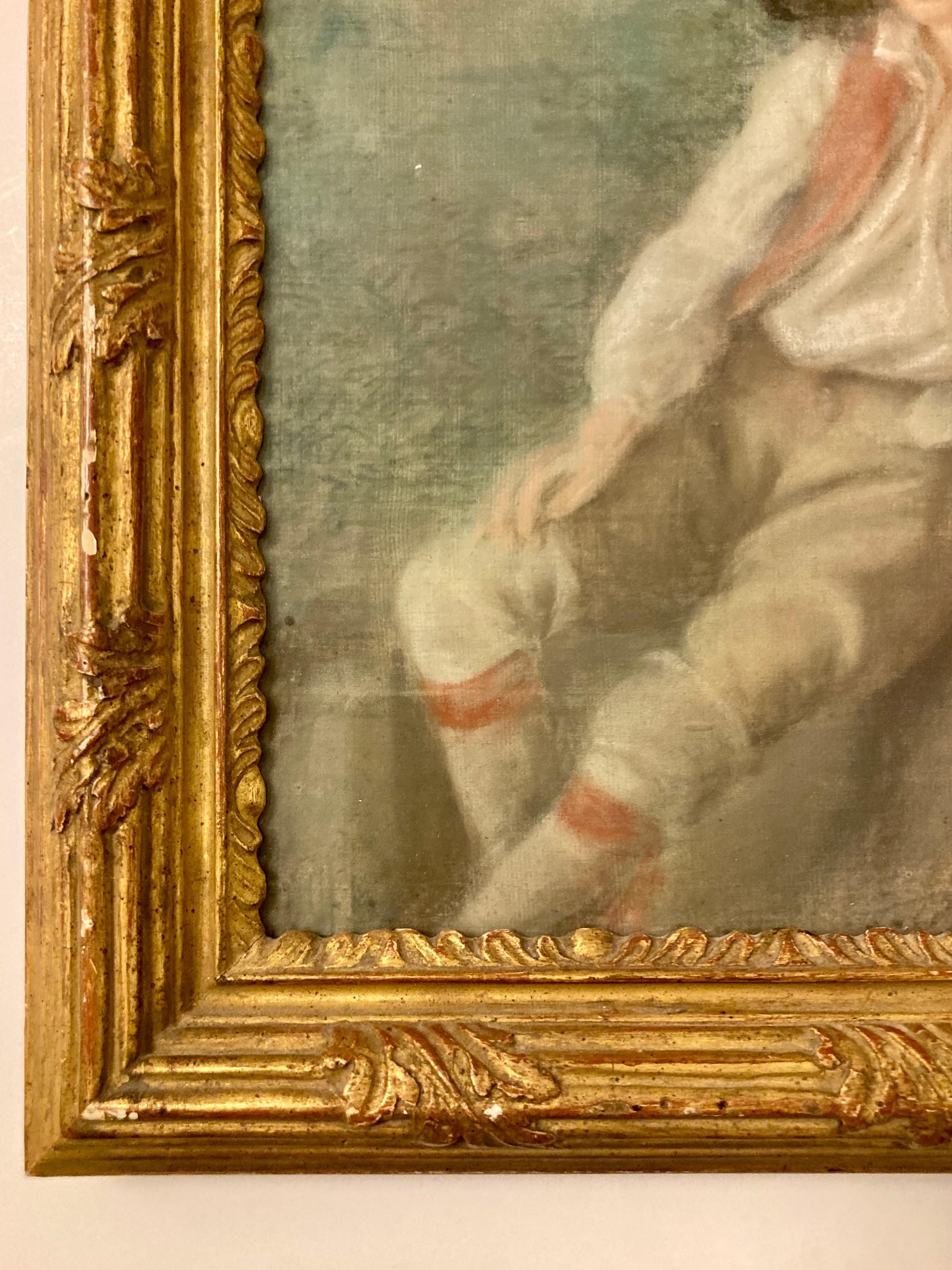 French 18th Century Pastel Drawing of Boy For Sale 3
