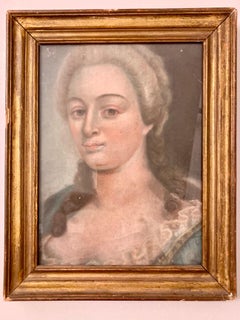 French 18th Century Pastel Drawing Portrait of a Lady
