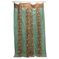 French 18th Century Petit Point and 19th Century Bourette de Soie Curtains