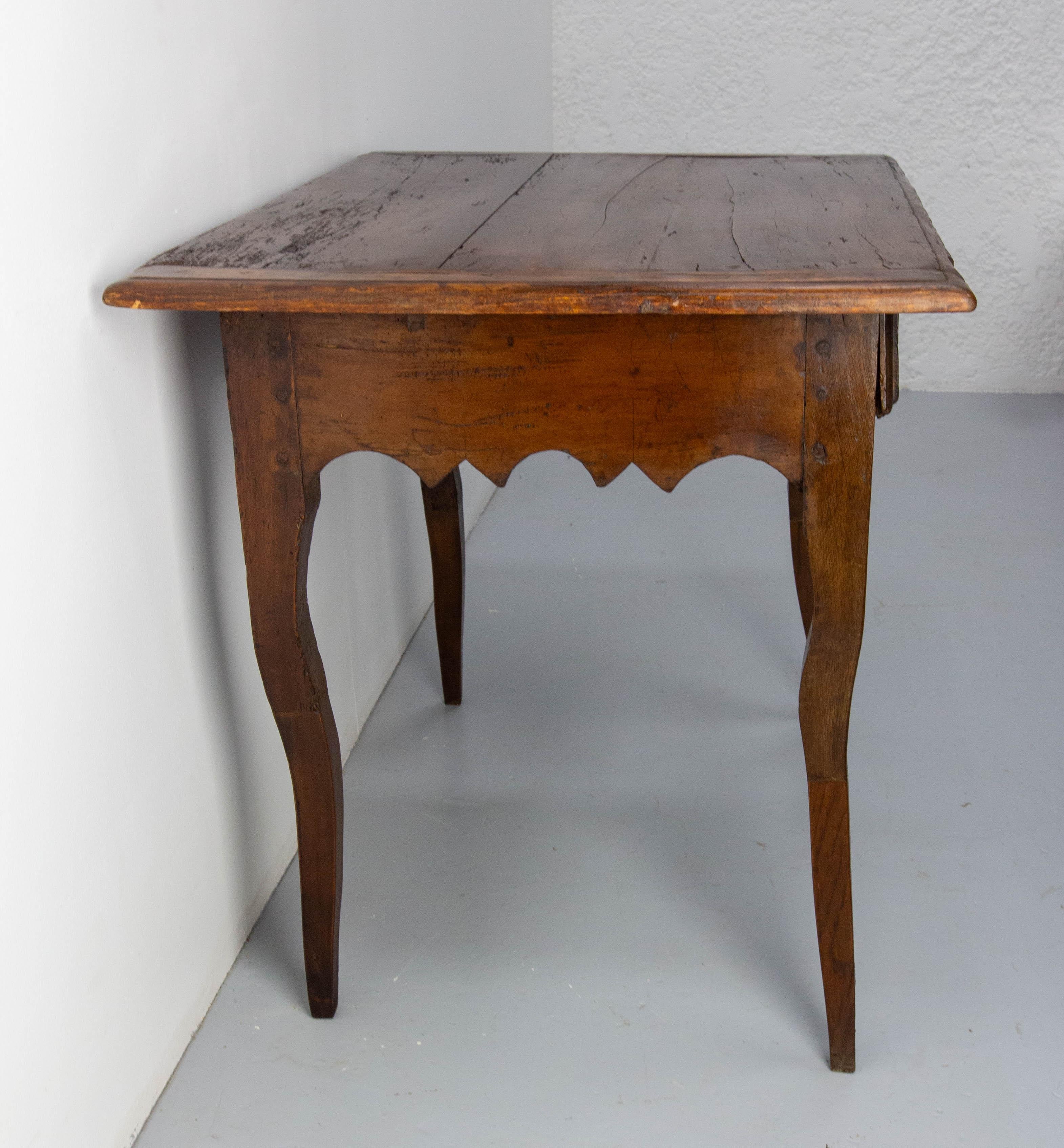 Hand-Carved French 18th Century Poplar & Oak Writing Table Louis XV Period For Sale