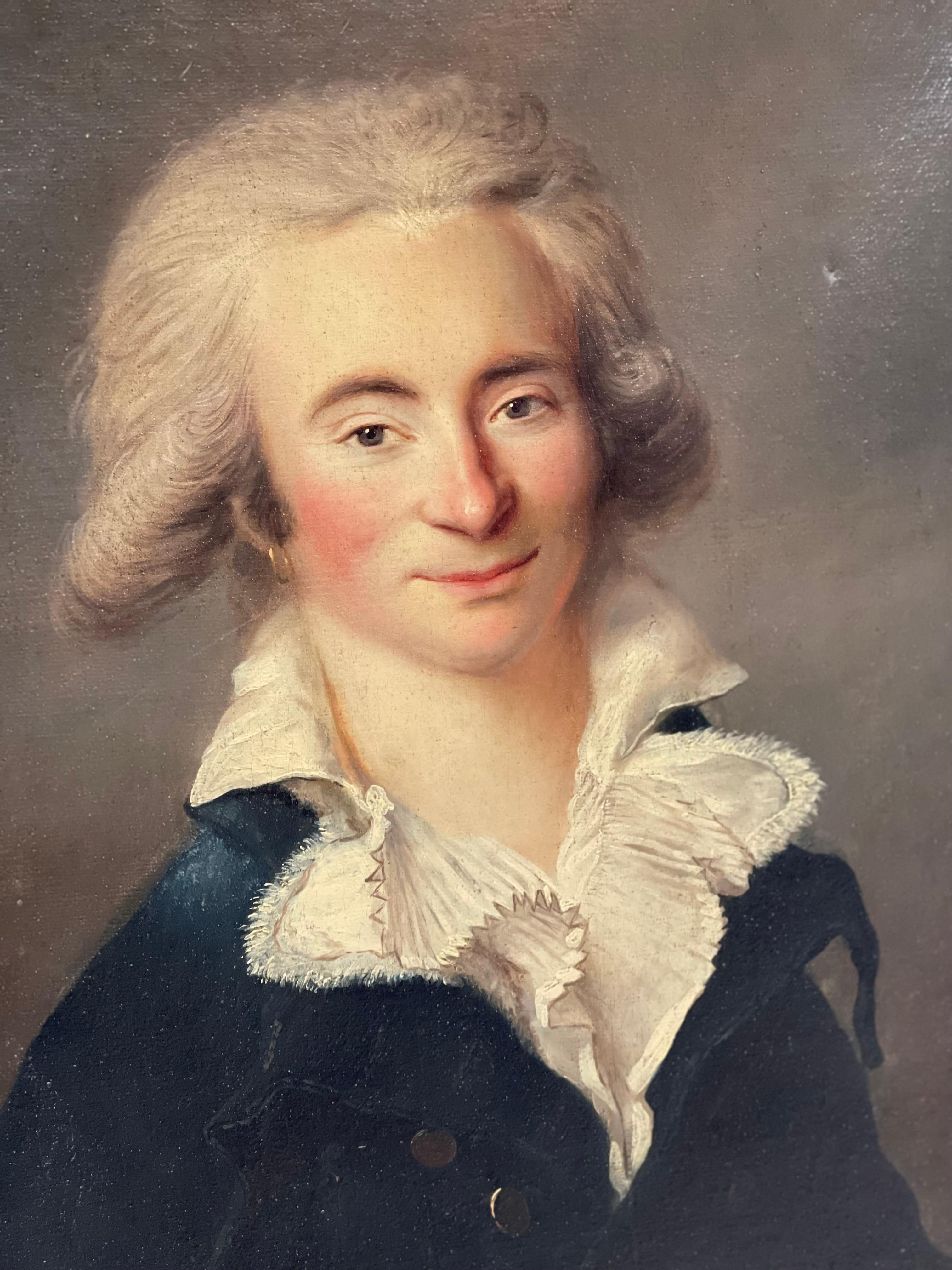 Französisches Porträt aus dem 18. Jahrhundert, signiert Legrand, 1790 im Angebot 3