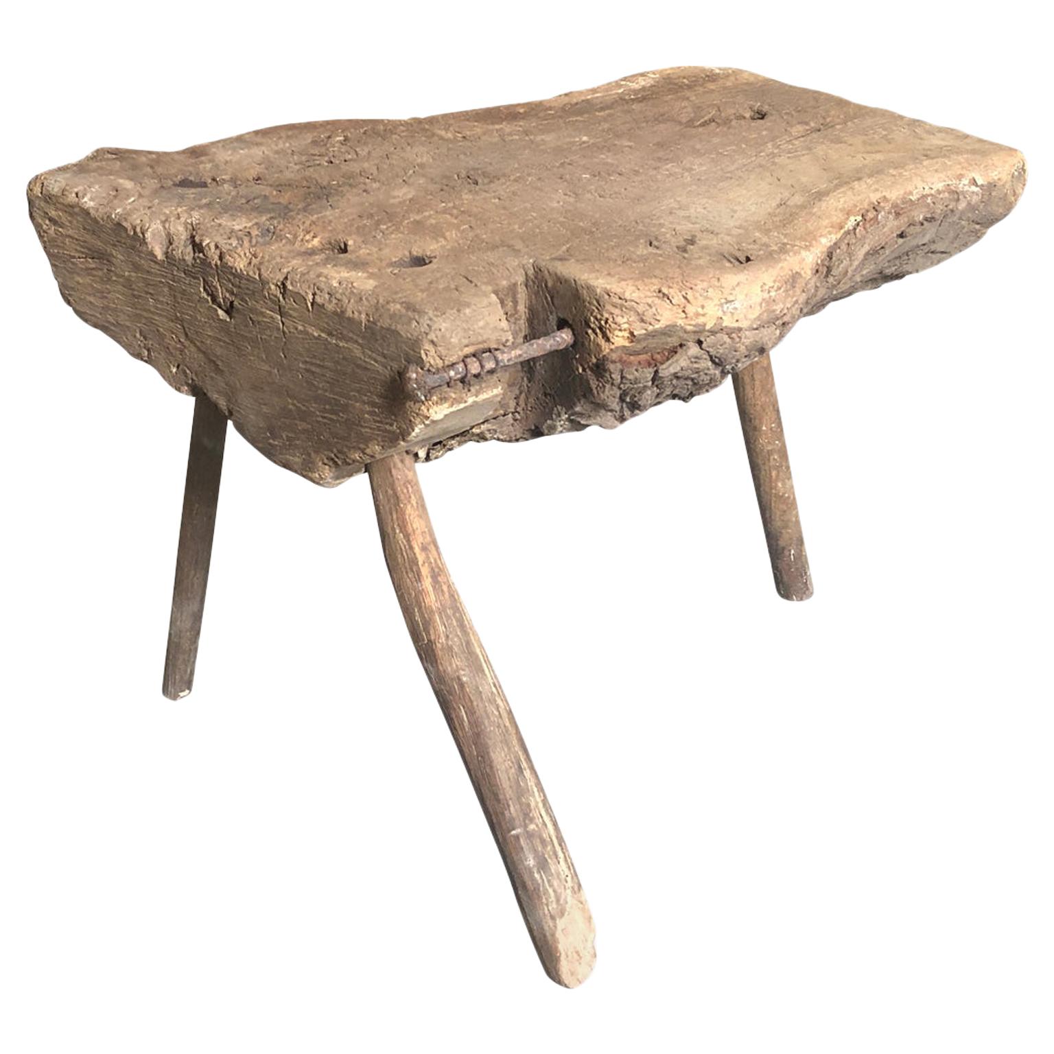 French 18th Century Primitive Stool or Side Table