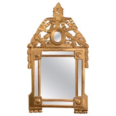Francese del 18° secolo  Specchio provenzale Luigi XVI in legno dorato
