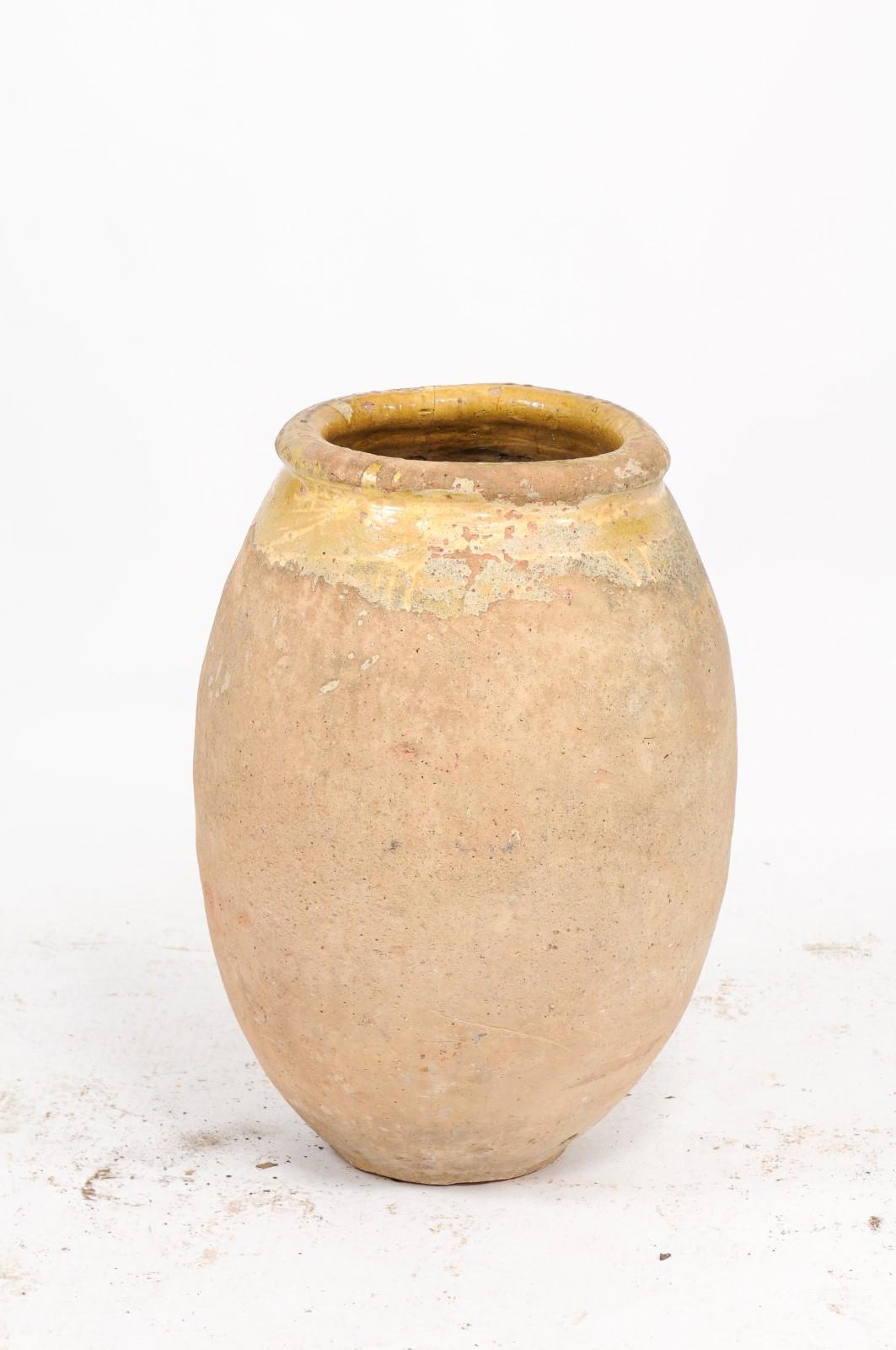 French, 18th Century Provincial Terracotta Biot Jar with Yellow Glazed Accents 6