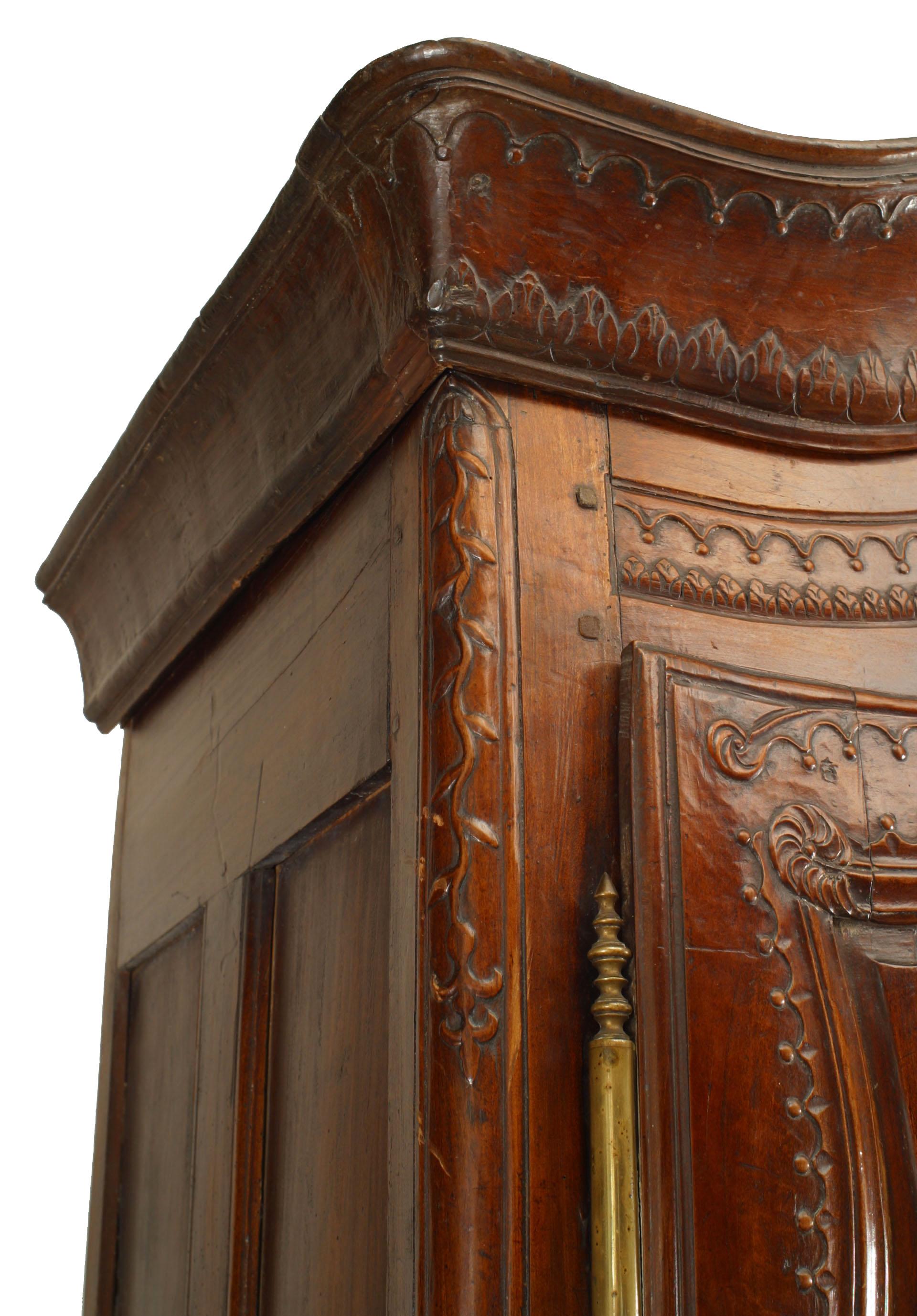 18th Century and Earlier French 18th Century Provincial Walnut Armoire For Sale