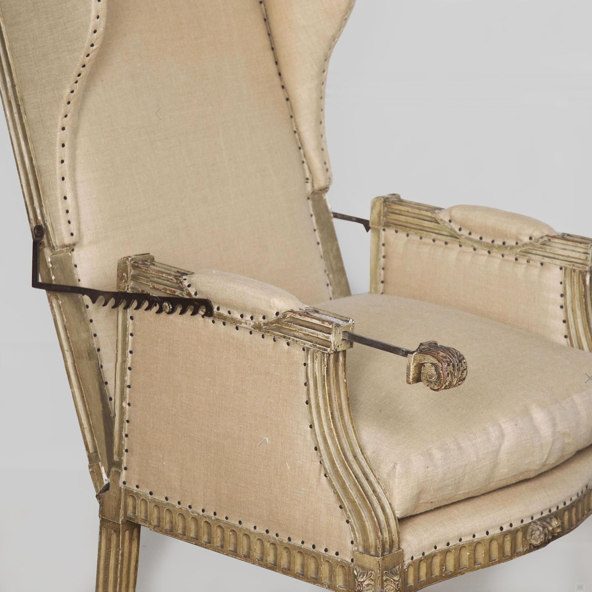 French 18th Century Reclining Wing Chair For Sale 1