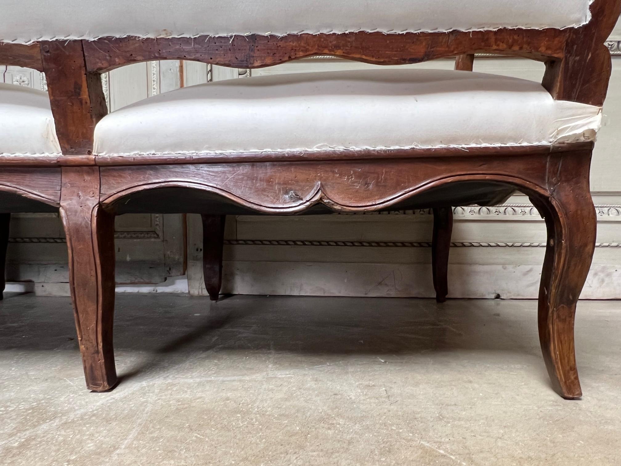 French 18th Century Regence Carved Walnut Canape Sofa 12