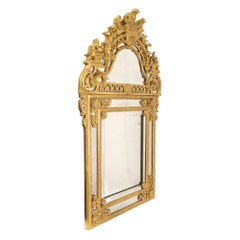 French 18th Century Regence Period Double Framed Giltwood Mirror