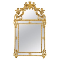French 18th Century Regence Period Double Framed Giltwood Mirror
