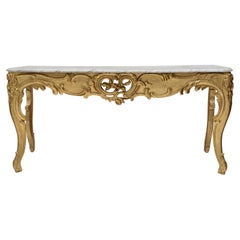 French 18th Century Régence Period Giltwood and Marble Console