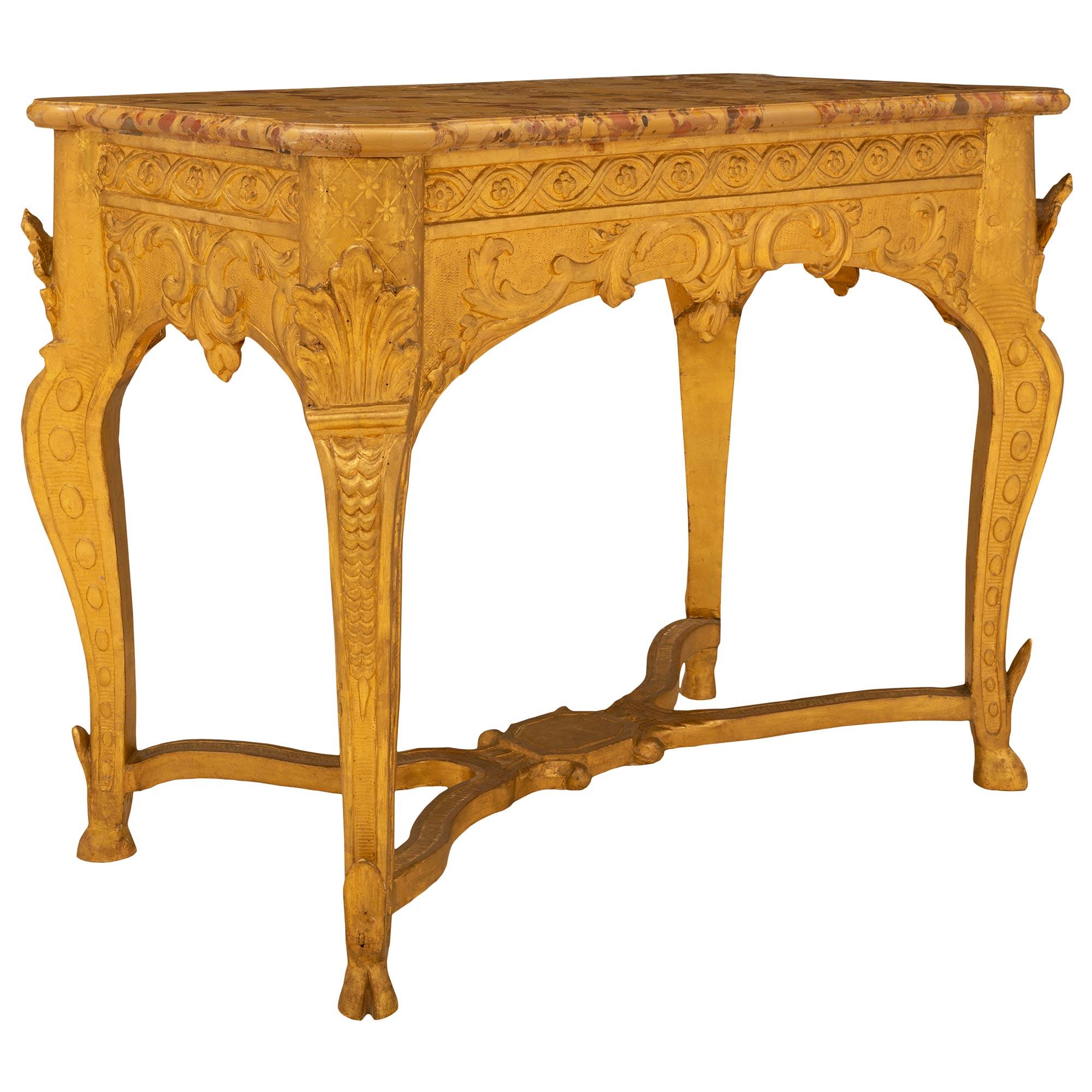 French 18th Century Regence Period Giltwood Console In Good Condition For Sale In West Palm Beach, FL