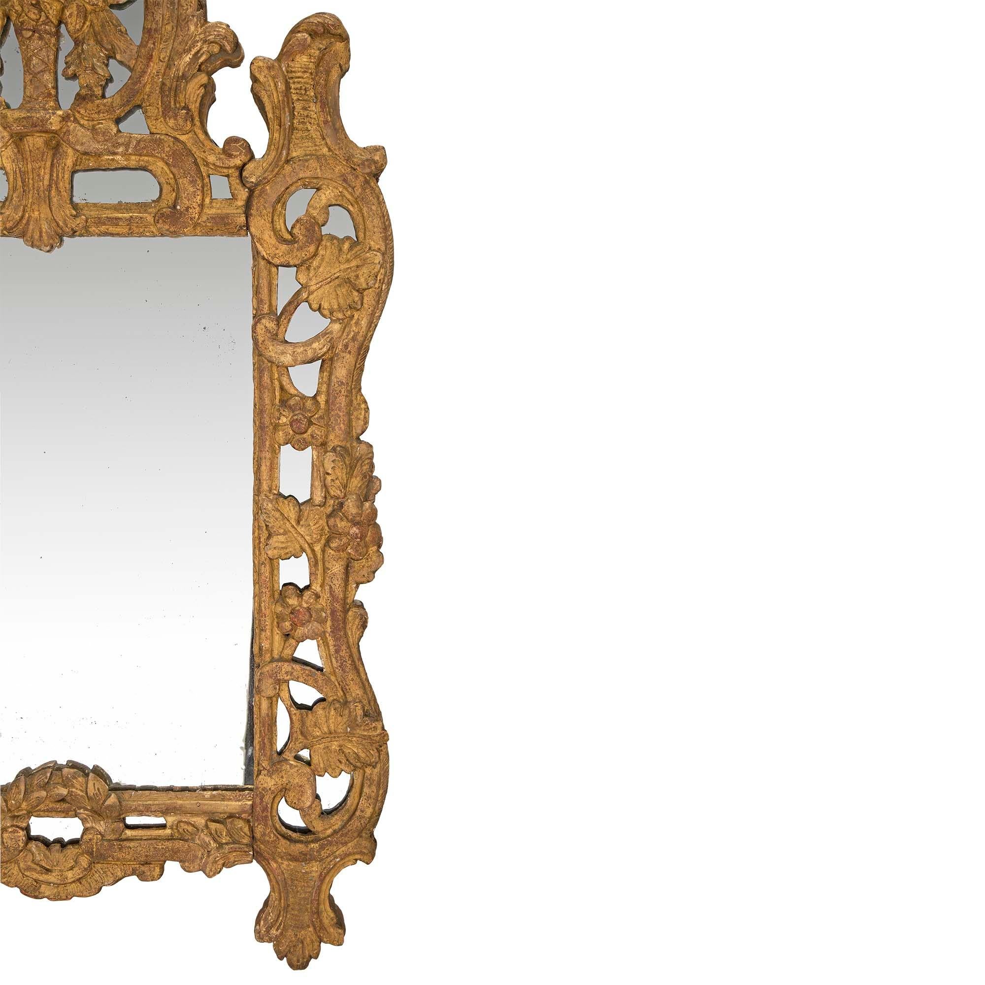 18th Century and Earlier French 18th Century Régence Period Giltwood Mirror For Sale