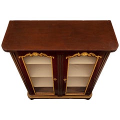 French 18th Century Regence Period Kingwood, Ormolu, and Brass Cabinet Vitrine