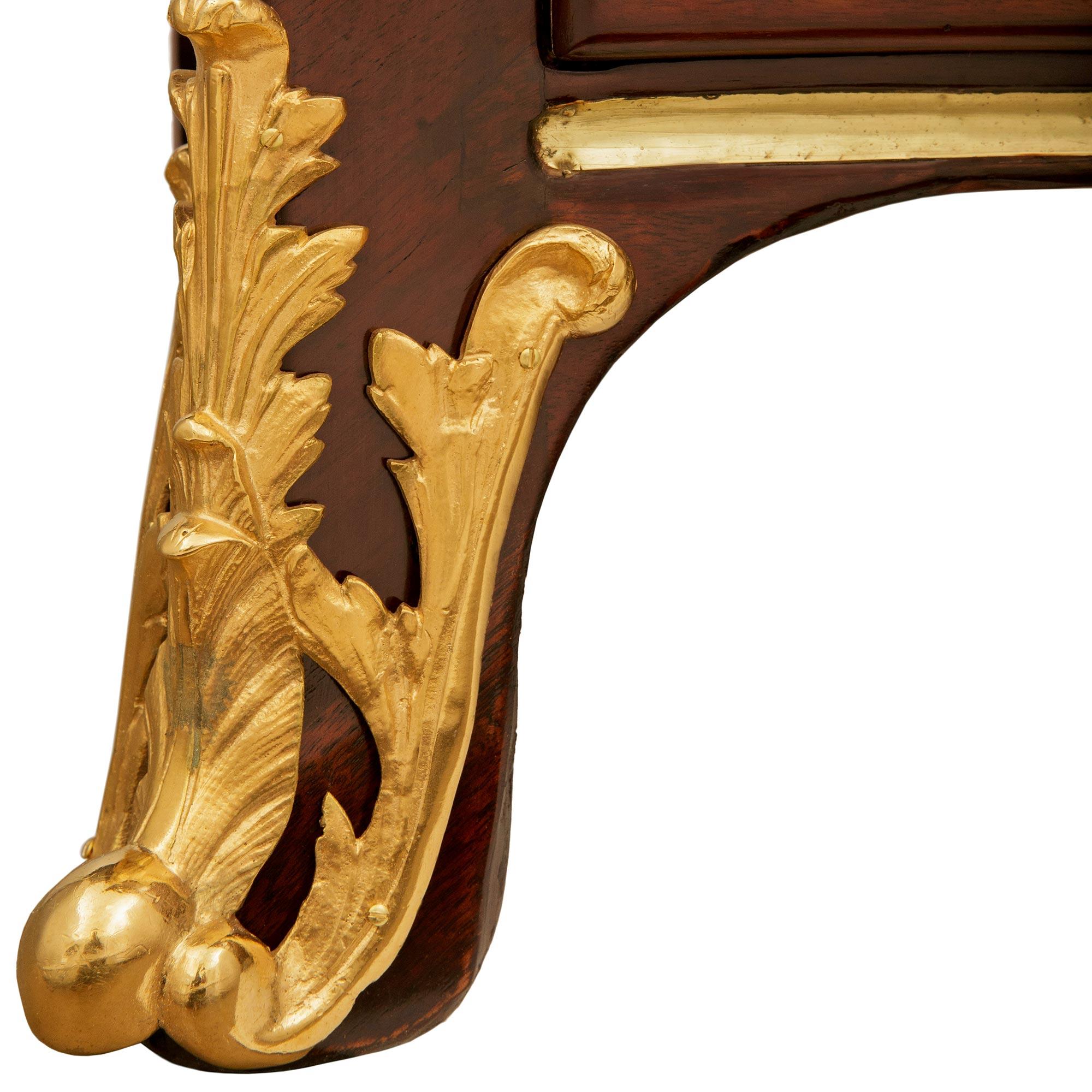 French 18th century Regence Period Mahogany, Ormolu and marble commode For Sale 5