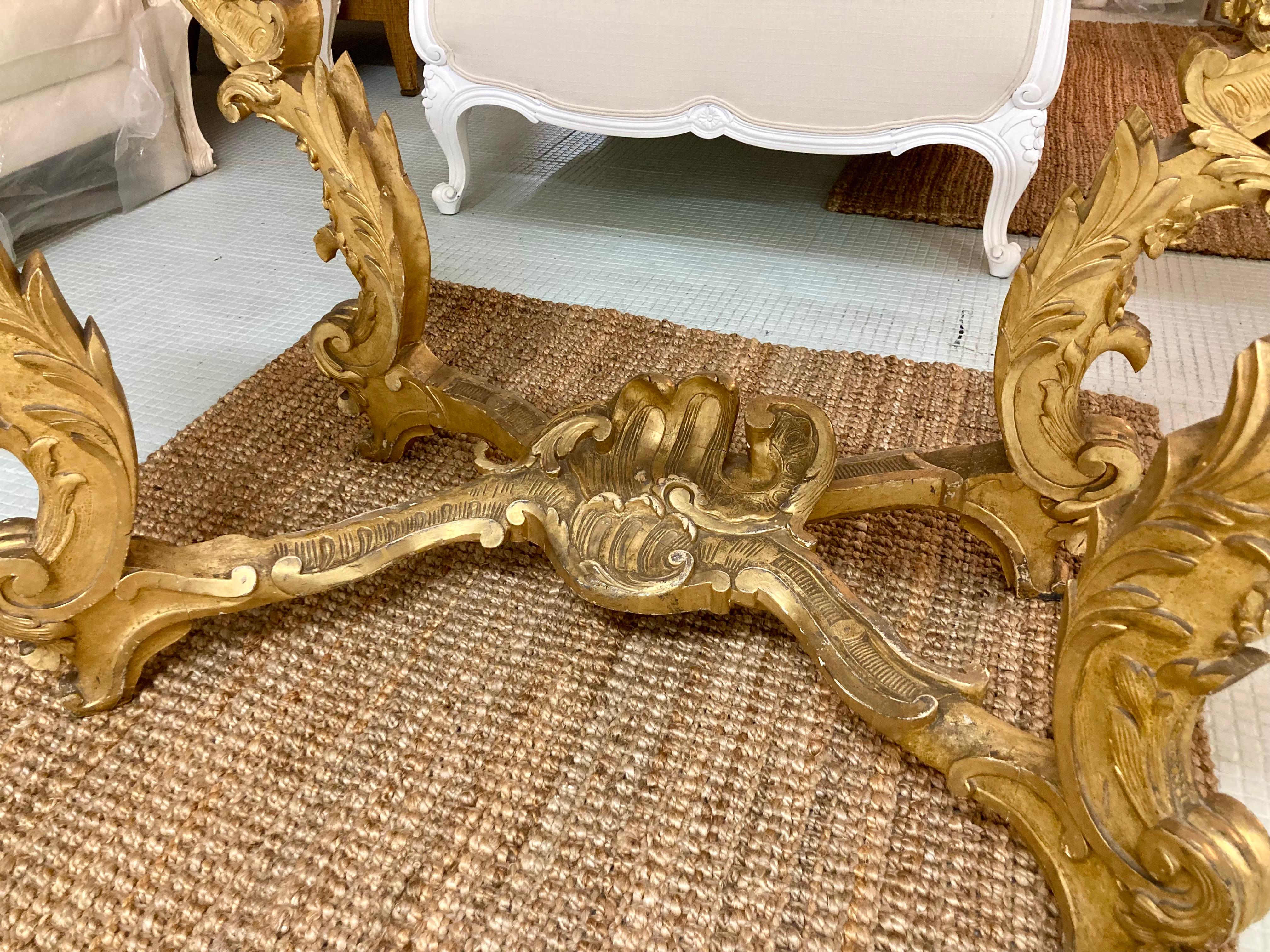 French 18th Century Regency Gilt Carved Console With No Top - Base Only For Sale 4