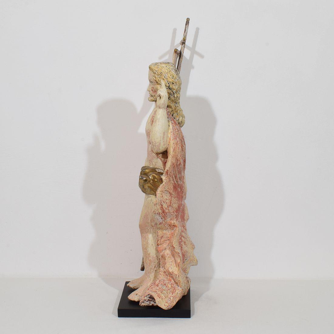 Statua di Cristo risorto/risurrezione francese del XVIII secolo con bandiera In condizioni buone in vendita a Buisson, FR