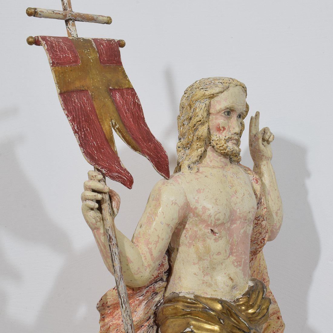 French 18th Century Risen Christ/Resurrection Statue With Flag For Sale 2