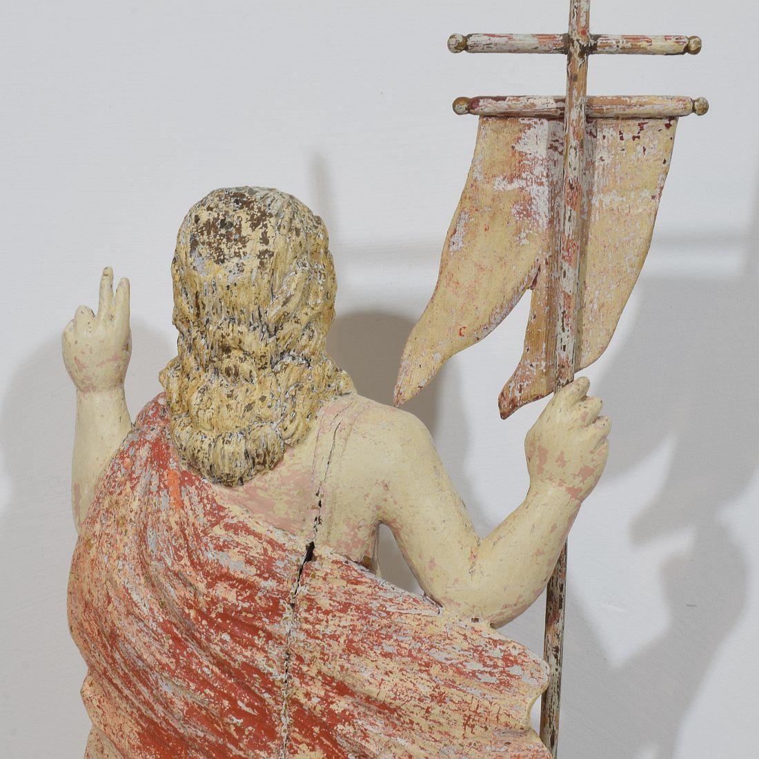 Statua di Cristo risorto/risurrezione francese del XVIII secolo con bandiera in vendita 1