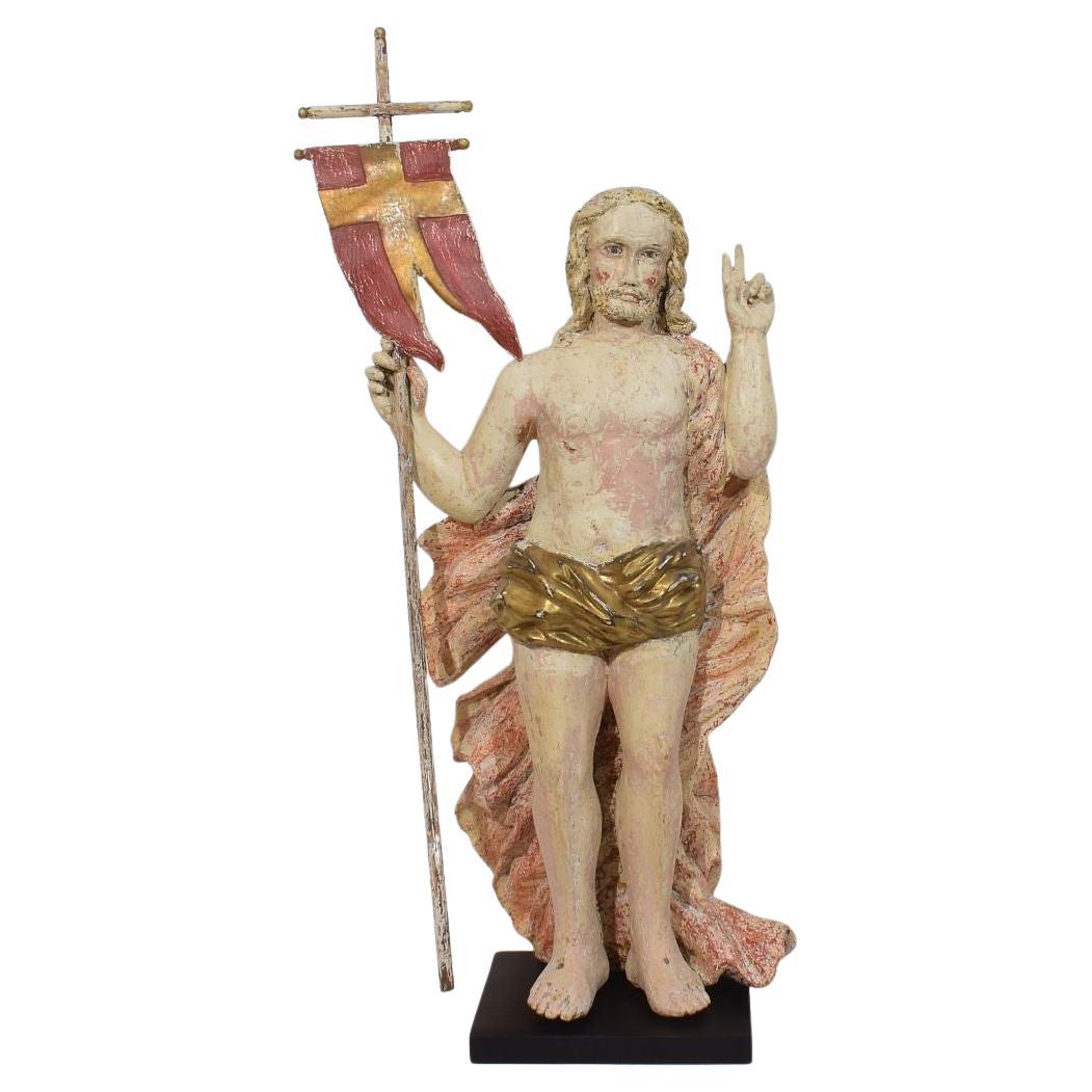 Statua di Cristo risorto/risurrezione francese del XVIII secolo con bandiera in vendita